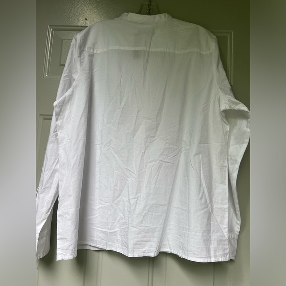 JCrew Ruffle-trim cotton poplin button-up shirt size 18 White - Picture 3 of 14